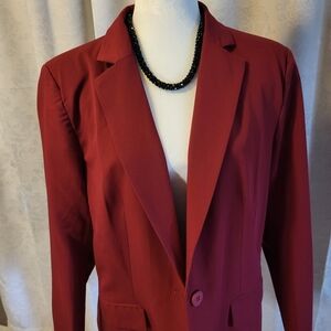Cicy Bell Women Blazer, Jacket, Color Burgundy, Size XL, Business Casual, Classi